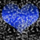 frosted over blue heart