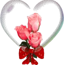 Crystal Heart with roses
