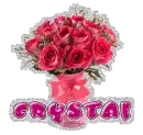 Crystal w/pink roses