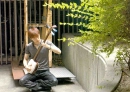 Gackt in his garden.