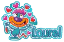 Cute Little Montser Juggling Hearts - Laurel