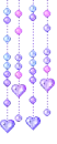 purple dangling hearts