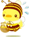 cute kawaii lil bee with honey