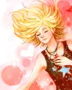 cute kawaii blonde boy dreaming of love