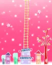cute kawaii winter town