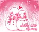 cute kawaii snowman love