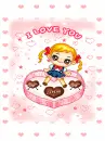 kawaii happy blonde cutie i love you
