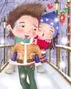cute kawaii winter lovers