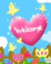 cute kawaii butterfly welcome