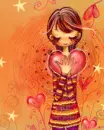 cute kawaii girl in love