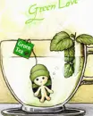 cute kawaii green tea