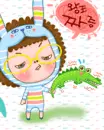 cute kawaii bunny girl & crocodile