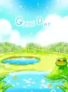 cute kawaii frog good day