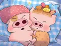 2 pig asleep