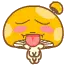 mushroom sticking tongue out
