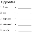 Opposites Quiz