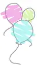 Pink,Green,Blue baloons