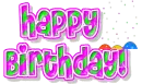 Happy birthday pink and green with balloons