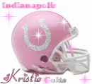 Indianapolis Colts Pink Helmet with Glitter and Name