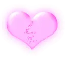 I Love You in a pink blinking heart