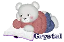 Reading Bear with Glitter and Name