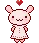 pink love heart bunny