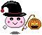 Witch holding a pumpkin 
