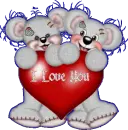 creddy bears holding I Love You heart