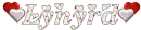 Name in Rose Glitter and Hearts on the Side