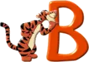tigger standing by a b