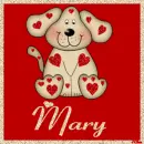 Puppy with the name Mary