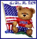 USA Teddy Bear with God Bless The USA