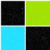 black, blue, green