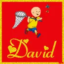 Caillou with the name David
