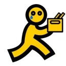 aim logo cleaning out his desk