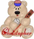 Baseball Bear with the name Christopher