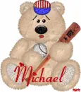 Baseball Bear with the name Michael