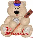 Baseball Bear with the name Brandon