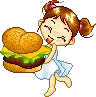 Girl with a hamburger