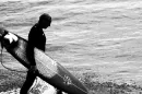 Surfer and his board