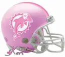 Miami Dolphins Pink Helmet with Name