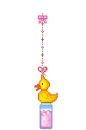 duck with pink bubbles