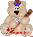 Baseball Bear with the name Alexander