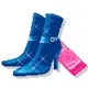 blue boots with pink socks