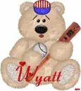 Baseball Bear with the name Wyatt