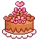 chocolate cake with hearts