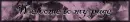 Purple welcome banner