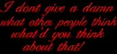 i dont give a damn