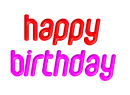happy birthday pink and red