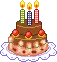 cake with three candles